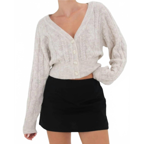 Rumored frenchie button front cardigan in cream