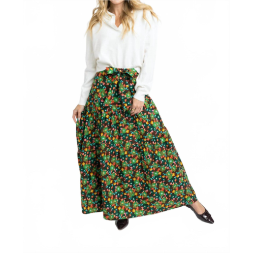 Karlie emilia tie waist maxi skirt in autumn floral
