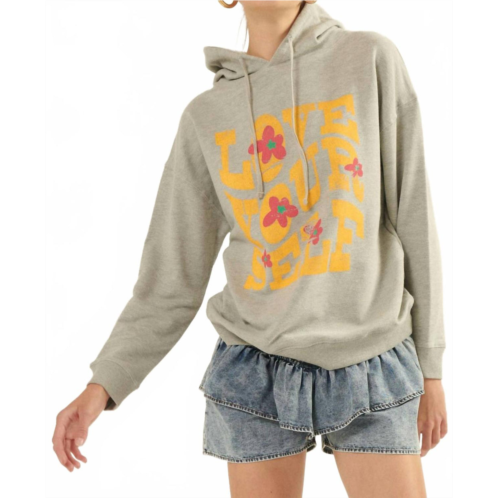 PROMESA love yourself graphic hoodie in grey