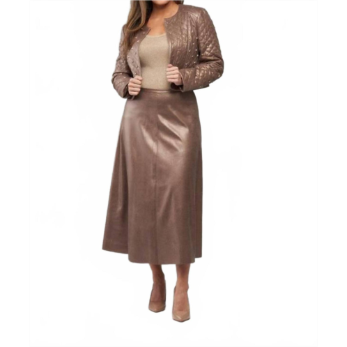 Insight vegan leather crop jacket in bronze