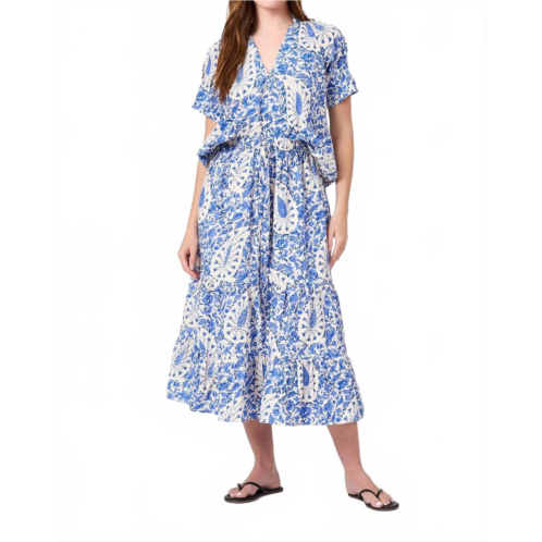 Livro market skirt in steel paisley