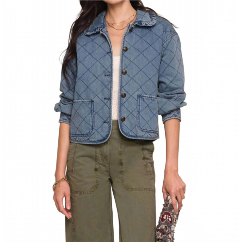 Heartloom miller button front long sleeve jacket in denim