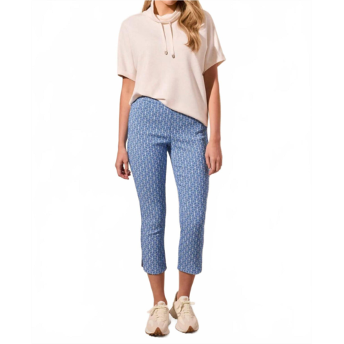 TRIBAL pull on capri pants in riviera