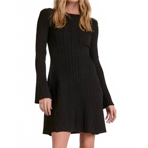 ELAN long sleeve crewneck dress in black
