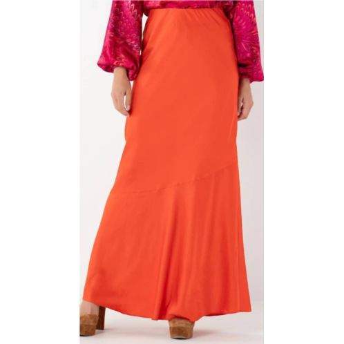 Emily McCarthy bias skirt in tangerine