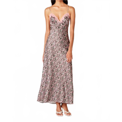 NIA jasmine midi dress in brown floral