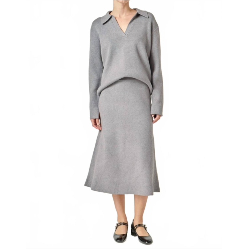English Factory knit midi skirt in grey