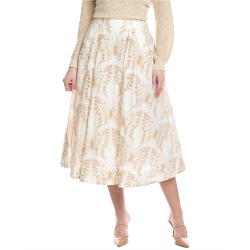Milly butterfly eyelet a-line skirt