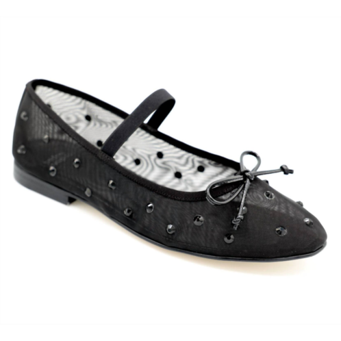 Jeffrey Campbell women releve mary jane ballet flat in black mesh with gems