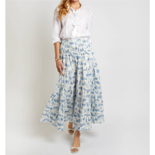 Joyce met Rachie soleil skirt in signature blue voyage print