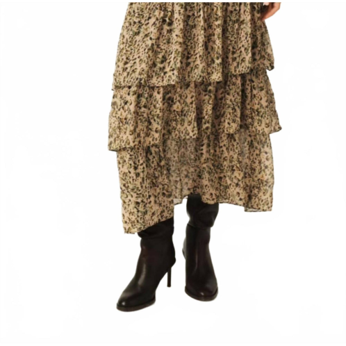 Bash midi printed ruffled skirt in coccie