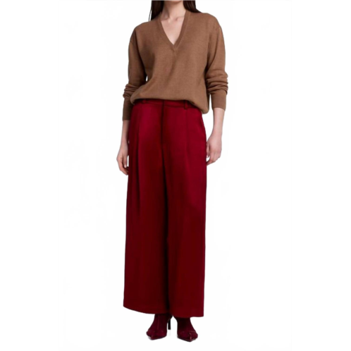Smythe cropped pleated trousers in crimson