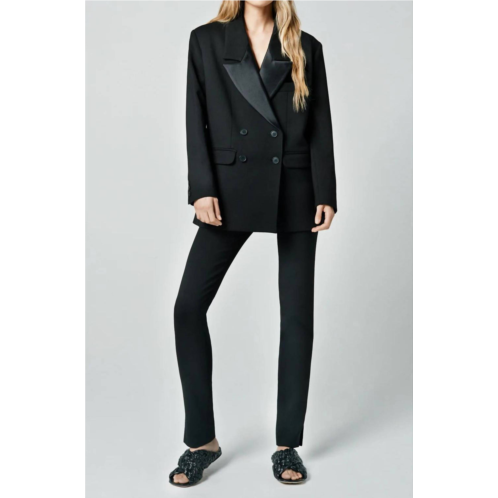 Smythe high waisted side slit pant in black