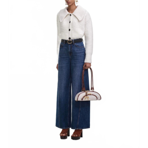 Self-portrait bleached denim jeans in blue