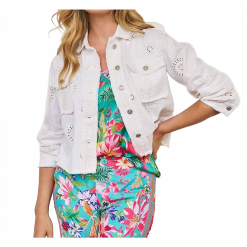 ESQUALO embroidered jacket in off white