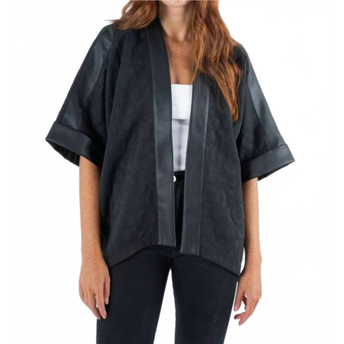 Emily McCarthy coco cape top in jet black cheetah