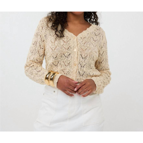 ESQUALO fancy knit cardigan in light sand