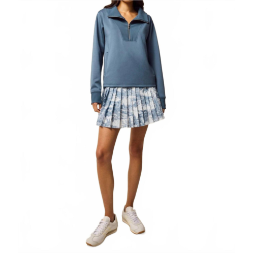 Greyson Clothiers wren quarter zip sweatshirt in vintage indigo