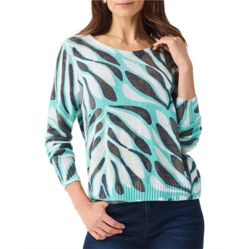 NICZOE petite flora grid supersoft sweater