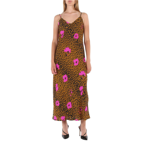 Essentiel Antwerp Essentiel ladies shelly leopard print slip midi dress