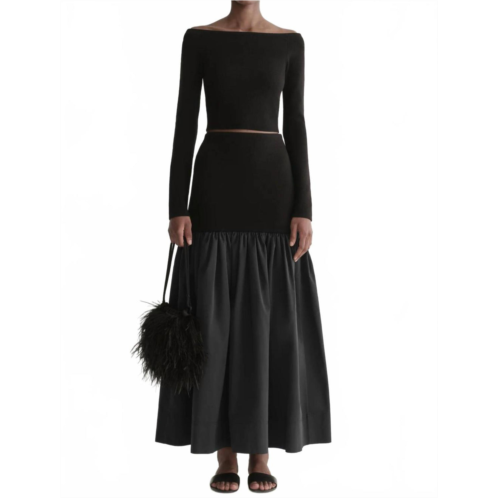 A.L.C. cami maxi skirt in black/navy