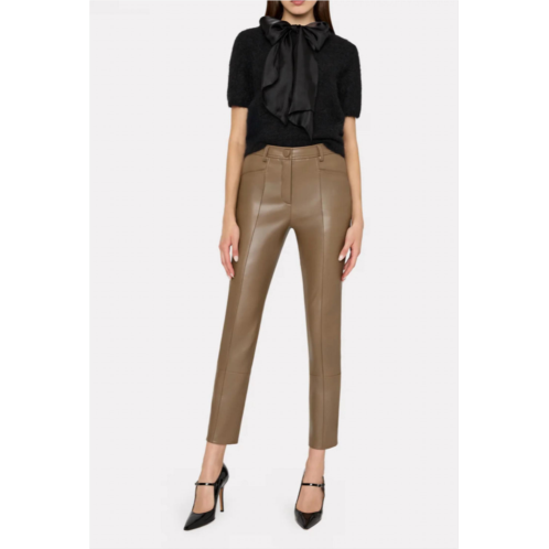 MILLY bow fuzzy short sleeve sweater in black