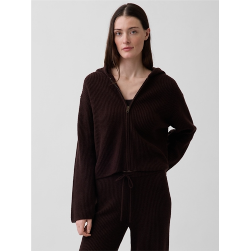 Gap CashSoft Oversized Shaker-Stitch Zip Hoodie