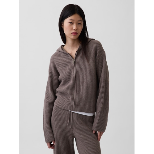 Gap CashSoft Oversized Shaker-Stitch Zip Hoodie