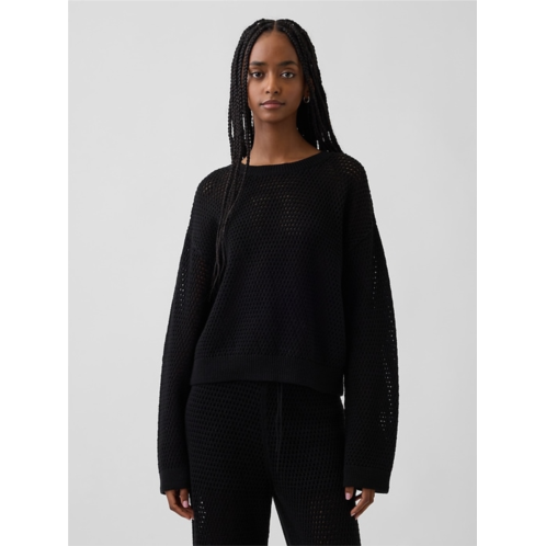 Gap 100% Cotton Crochet Relaxed Sweater
