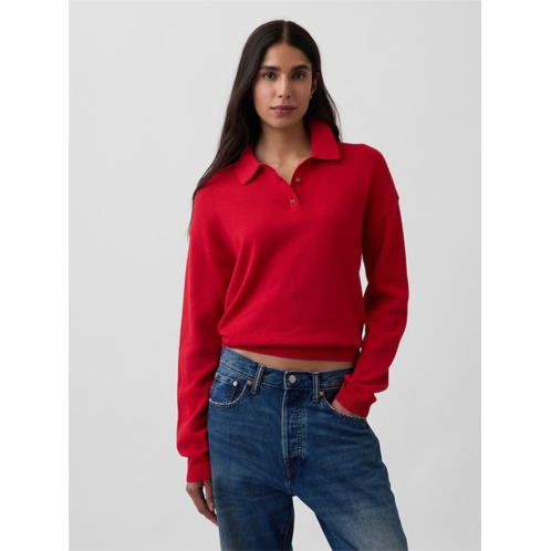 Gap 100% Cotton Relaxed Polo Sweater