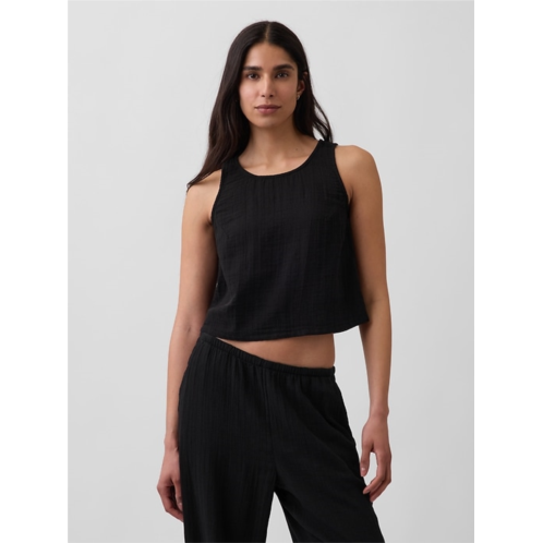 Gap Cotton Gauze Racer Shell Tank Top