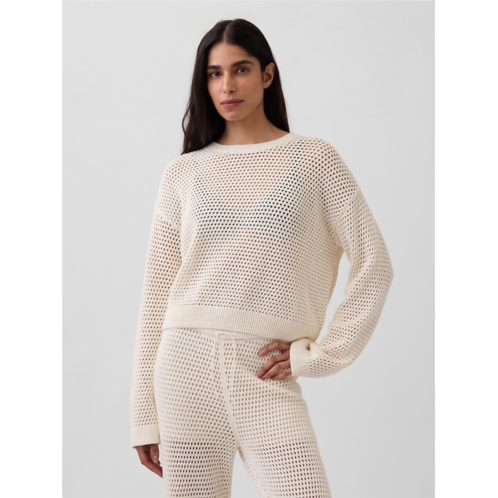 Gap 100% Cotton Crochet Relaxed Sweater