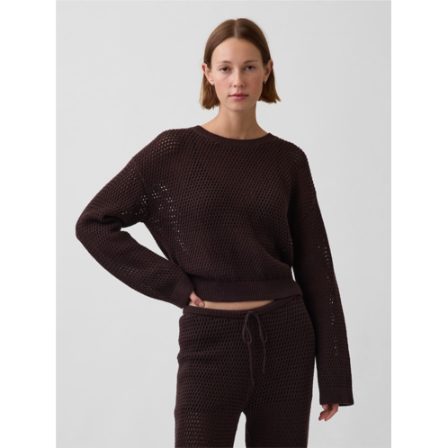 Gap 100% Cotton Crochet Relaxed Sweater