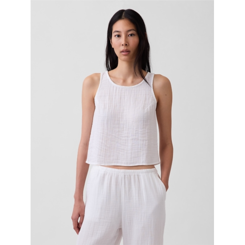 Gap Cotton Gauze Racer Shell Tank Top