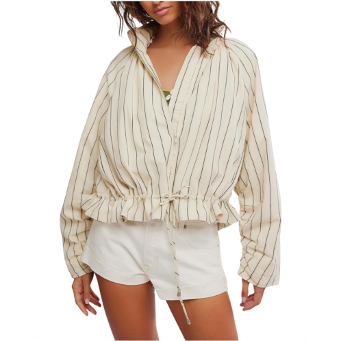 Womens Free People Devon Striped Balloon Jacket
