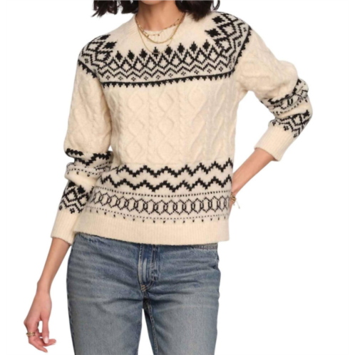 Heartloom annora sweater in ivory/black
