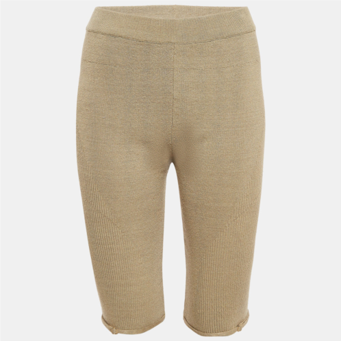 Jacquemus khaki green linen blend knit sierra shorts