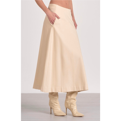 ELAN cynthia midi flair skirt in cream