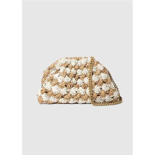 Maria La Rosa womens mini game dafne clutch bag in natural and brown