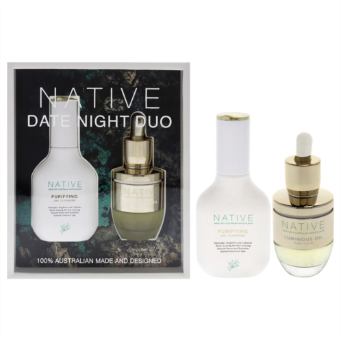 Klara native date night duo by for women - 2 pc 1.35oz purifying gel cleanser 1oz luminous oil pure glow
