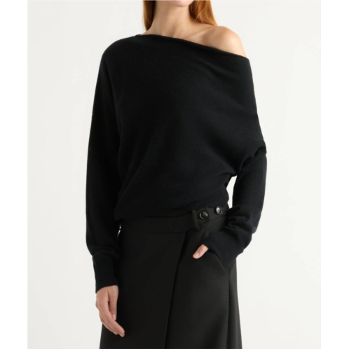 ELAN off the shoulder long sleeve sweater in black