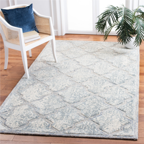 Safavieh restoration vintage hand made area rug blue / ivory transitional style non-shedding