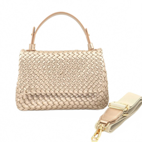 BC Handbags womens berlin woven handbag in gold