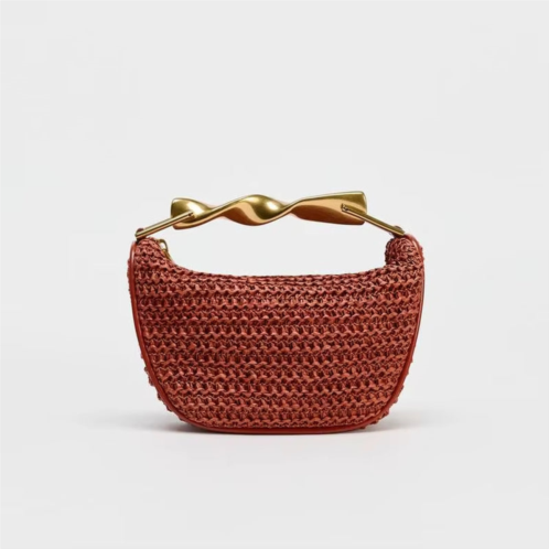 DGIASS summer half-moon woven straw shoulder bag for women - casual tote and crossbody purse