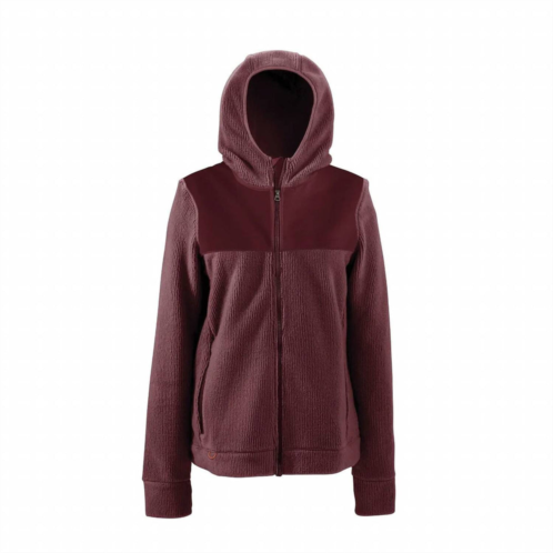 Grundens womens bering full zip hoodie in wild ginger