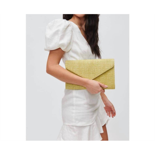 Urban Expressions trista straw clutch woven chain crossbody in sage