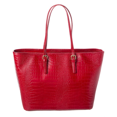 Persaman New York penny croc-embossed leather tote