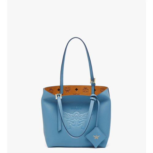 Mcm himmel shopper in embossed logo leather