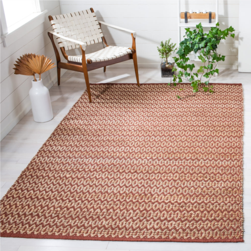 Safavieh natural fiber machine made area rug natural / rust contemporary style easy care