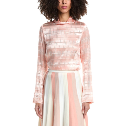 3.1 Phillip Lim hester plaid devore high neck silk-blend top